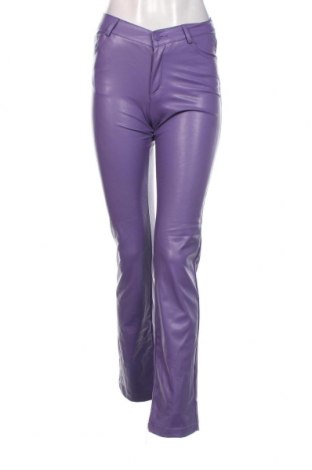 Pantaloni de piele pentru damă Zara, Mărime S, Culoare Mov, Preț 372,99 Lei, #127677924