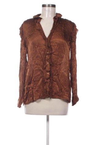 Дамска риза Massimo Dutti, Размер M, Цвят Кафяв, Цена 32,21 €, #137159472