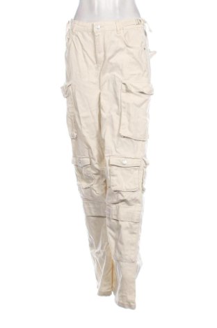 Blugi de femei Bershka, Mărime M, Culoare Ecru, Preț 89,23 Lei, #137194729