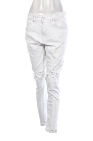 Blugi de femei Bershka, Mărime L, Culoare Alb, Preț 99,73 Lei, #137221285
