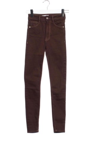 Blugi de femei Zara, Mărime XXS, Culoare Maro, Preț 99,73 Lei, #137147568