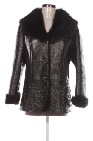 Дамско кожено палто Unbranded, Размер L, Цвят Черен, Цена 130,00 €, #137251881