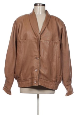 Geacă de piele pentru femei Unbranded, Mărime XXL, Culoare Bej, Preț 304,45 Lei, #137232140