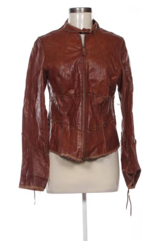Geacă de piele pentru femei Unbranded, Mărime M, Culoare Maro, Preț 335,94 Lei, #137153966