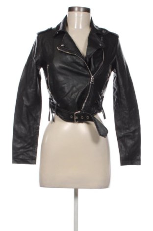 Geacă de piele pentru femei Bershka, Mărime XS, Culoare Negru, Preț 127,99 Lei, #137201143