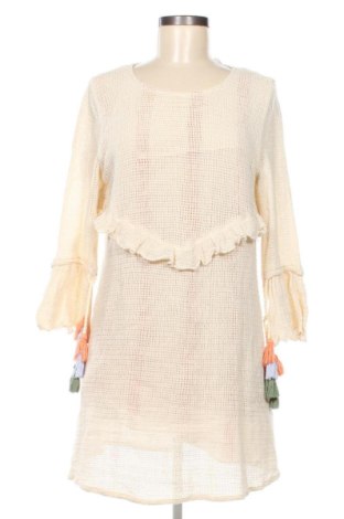 Sukienka Zara, Rozmiar L, Kolor ecru, Cena 76,20 zł, #137242118