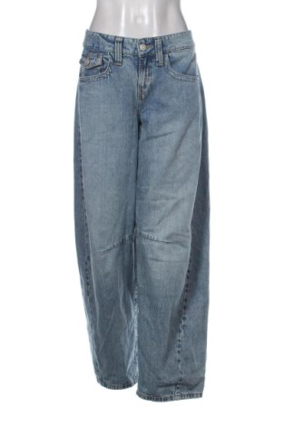 Blugi de femei Bershka, Mărime L, Culoare Albastru, Preț 68,24 Lei, #137265178