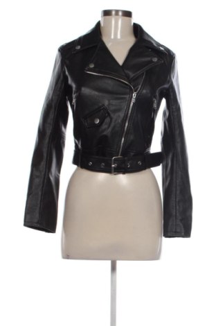 Geacă de piele pentru femei Bershka, Mărime S, Culoare Negru, Preț 131,23 Lei, #137263546