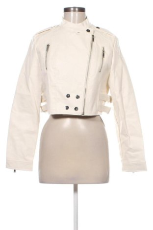 Geacă de piele pentru femei Unbranded, Mărime M, Culoare Ecru, Preț 99,73 Lei, #137274399
