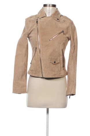 Geacă de piele pentru femei Mango, Mărime S, Culoare Bej, Preț 572,15 Lei, #137275144