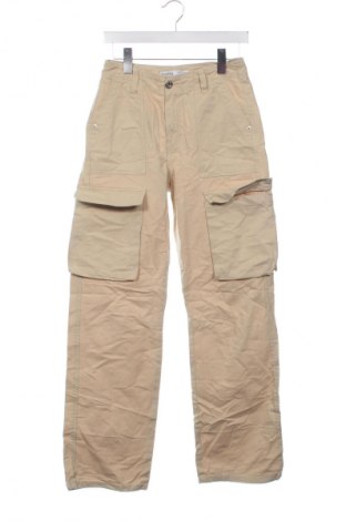 Damskie spodnie Bershka, Rozmiar XS, Kolor Beżowy, Cena 12,99 zł