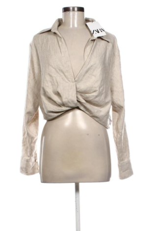 Bluză de femei Zara, Mărime L, Culoare Bej, Preț 167,99 Lei, #137182616