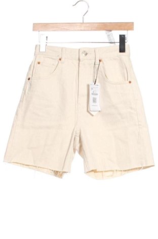 Pantaloni scurți de femei Stradivarius, Mărime XXS, Culoare Ecru, Preț 88,93 Lei, #137320194