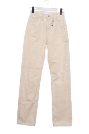 Pantaloni de femei Calvin Klein Jeans, Mărime XS, Culoare Ecru, Preț 524,99 Lei, #137266306