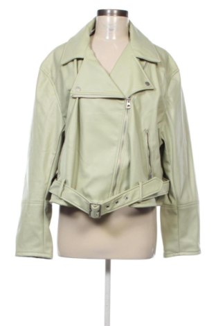 Дамско кожено яке H&M, Размер XL, Цвят Зелен, Цена 22,00 €, #137306339