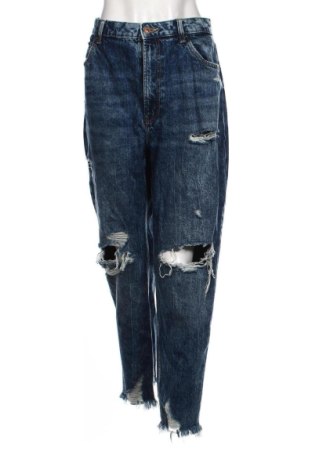 Blugi de femei Bershka, Mărime L, Culoare Albastru, Preț 68,24 Lei, #137365060