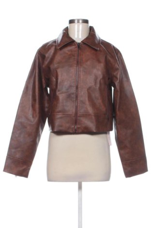 Geacă de piele pentru femei Unbranded, Mărime L, Culoare Maro, Preț 188,97 Lei, #137348806