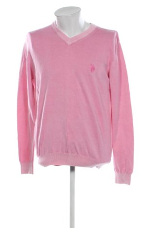 Мъжки пуловер U.S. Polo Assn., Размер L, Цвят Розов, Цена 36,00 €, #137375586