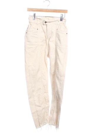 Дамски дънки Zara, Размер XS, Цвят Екрю, Цена 14,00 €, #137404656