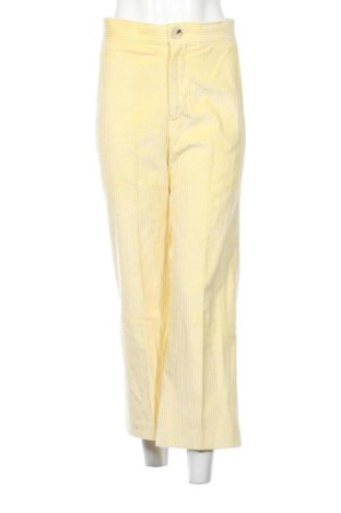 Pantaloni de velvet de femei Zara, Mărime M, Culoare Galben, Preț 64,47 Lei, #137432218