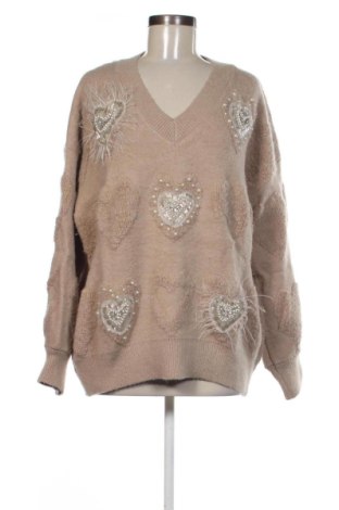Γυναικείο πουλόβερ Unbranded, Μέγεθος XXL, Χρώμα  Μπέζ, Τιμή 11,00 €, #137453001