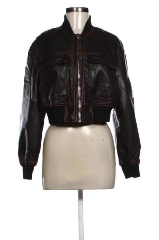 Geacă de piele pentru femei Unbranded, Mărime S, Culoare Maro, Preț 110,23 Lei, #137455626