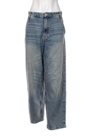 Blugi de femei Bershka, Mărime L, Culoare Albastru, Preț 68,24 Lei, #137490616