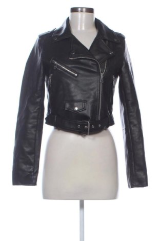 Geacă de piele pentru femei Stradivarius, Mărime S, Culoare Negru, Preț 138,00 Lei, #137490106