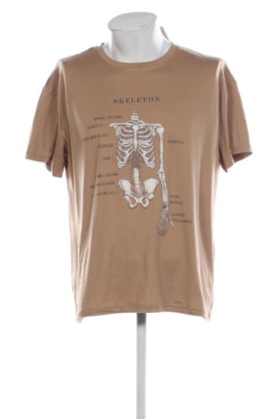 Męski T-shirt Romwe, Rozmiar L, Kolor Beżowy, Cena 41,13 zł, #137467293
