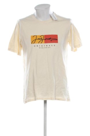 Ανδρικό t-shirt Jack & Jones, Μέγεθος L, Χρώμα Εκρού, Τιμή 14,00 €, #137470715