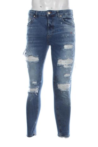 Blugi de bărbați Bershka, Mărime S, Culoare Albastru, Preț 62,99 Lei, #137473691