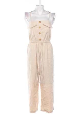 Salopetă lungă de damă Bershka, Mărime S, Culoare Bej, Preț 68,24 Lei, #137498671