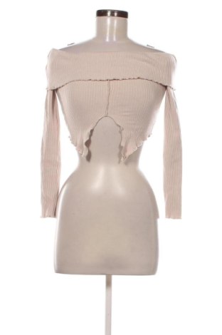 Pulover de femei Bershka, Mărime XS, Culoare Bej, Preț 34,00 Lei, #137519830