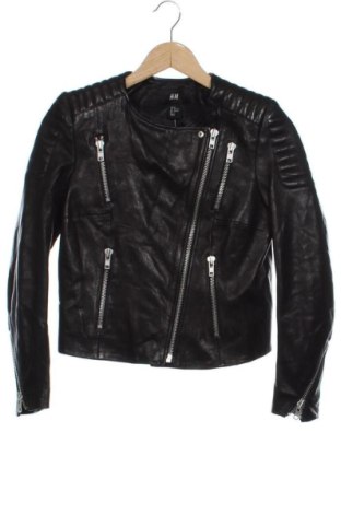 Дамско кожено яке H&M, Размер XS, Цвят Черен, Цена 53,68 €, #137495879