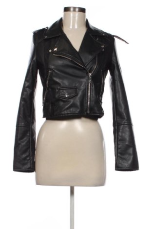 Geacă de piele pentru femei Pull&Bear, Mărime S, Culoare Negru, Preț 259,99 Lei, #137528391