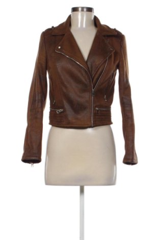 Geacă de piele pentru femei Zara, Mărime S, Culoare Maro, Preț 136,48 Lei, #137542381