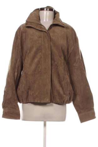 Geacă de piele pentru femei Zara, Mărime L, Culoare Maro, Preț 327,00 Lei, #137532530