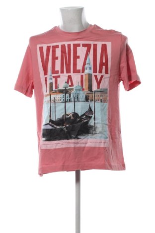 Męski T-shirt Zara, Rozmiar XL, Kolor Różowy, Cena 59,27 zł, #137514259