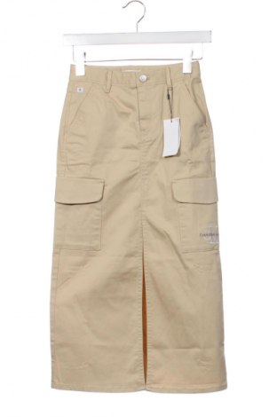 Fustă pentru copii Calvin Klein Jeans, Mărime 9-10y/ 140-146 cm, Culoare Bej, Preț 99,99 Lei
