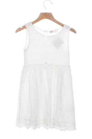 Kinderkleid H&M, Größe 6-7y/ 122-128 cm, Farbe Weiß, Preis 8,99 €