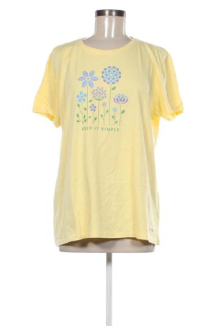Damski T-shirt Life Is Good, Rozmiar XL, Kolor Żółty, Cena 57,26 zł, #137563849