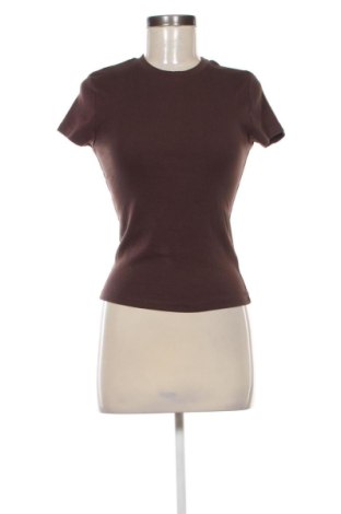 Damski T-shirt Bershka, Rozmiar L, Kolor Brązowy, Cena 38,10 zł, #137581187