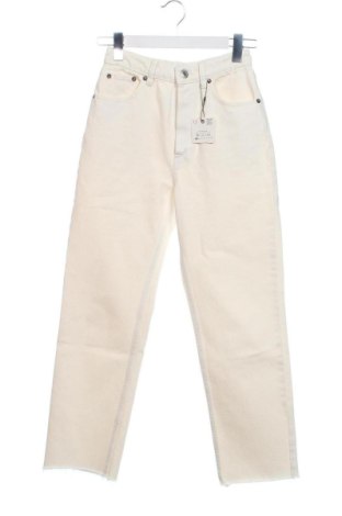 Blugi de femei Zara, Mărime XS, Culoare Ecru, Preț 196,32 Lei, #137544843