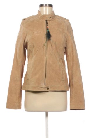 Дамско кожено яке Cache Cache, Размер S, Цвят Бежов, Цена 67,06 €, #137560614
