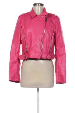 Дамско кожено яке Zara, Размер L, Цвят Розов, Цена 26,29 €, #137561144