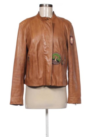 Дамско кожено яке Massimo Dutti, Размер XL, Цвят Кафяв, Цена 115,00 €, #137587486