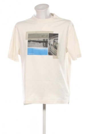 Tricou de bărbați Calvin Klein Jeans, Mărime M, Culoare Ecru, Preț 220,99 Lei, #133174326