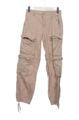 Damskie spodnie Bershka, Rozmiar XS, Kolor Beżowy, Cena 55,04 zł, #137599992