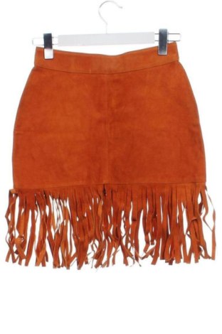 Fustă de piele Unbranded, Mărime XS, Culoare Portocaliu, Preț 152,22 Lei, #137603216