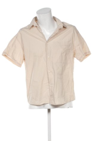 Мъжка риза Bershka, Размер M, Цвят Бежов, Цена 11,00 €, #137596156